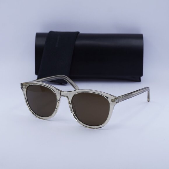 Final Price! Saint Laurent SL401 008 Transparent/Brown Sunglasses main image 6